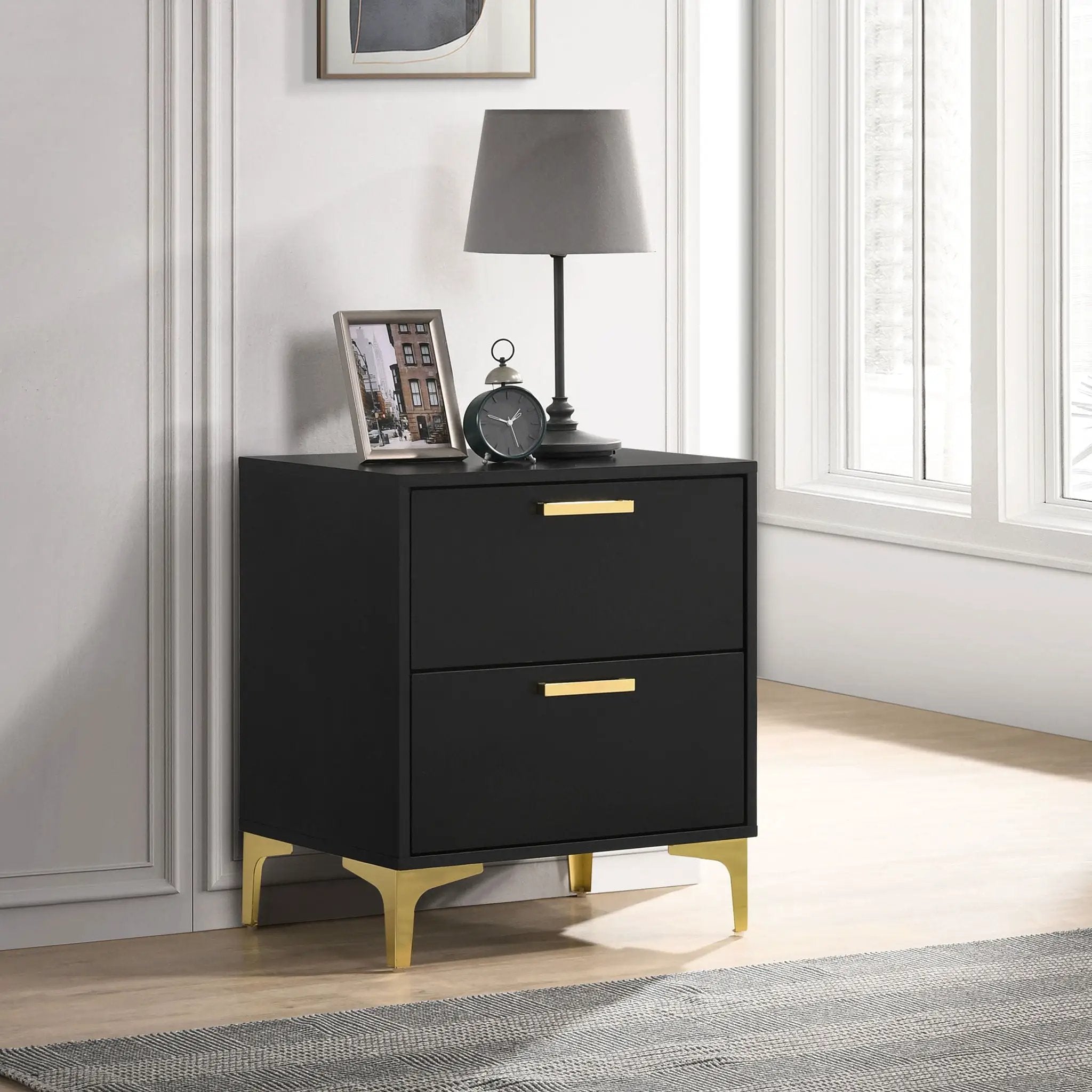 Kendall 2-drawer Nightstand Black by Unique Piece Furniture