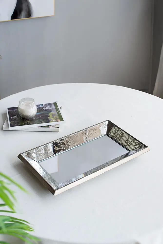 Antique Rectangle Mirror with Floral Accents by HouseOfZazla