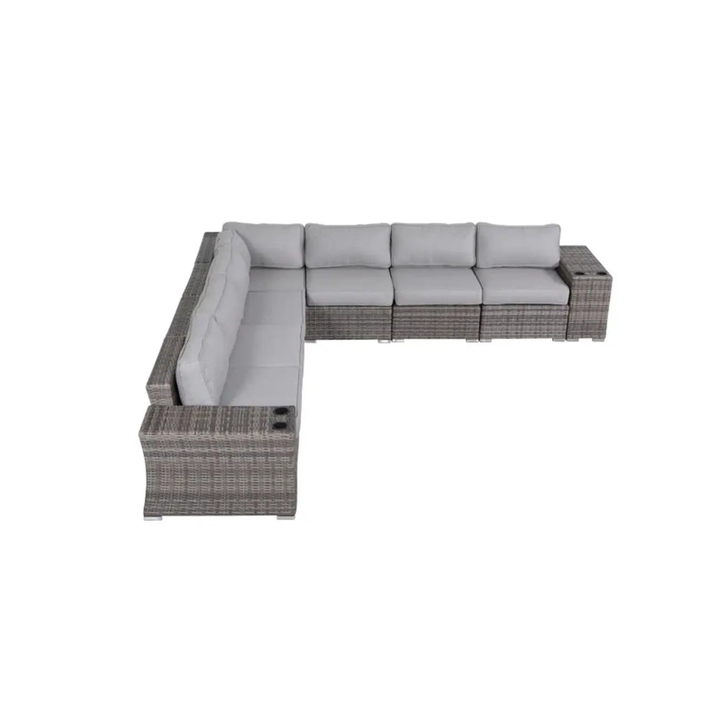 Rattan Sectional Sofa Set With Cushions by HouseOfZazla