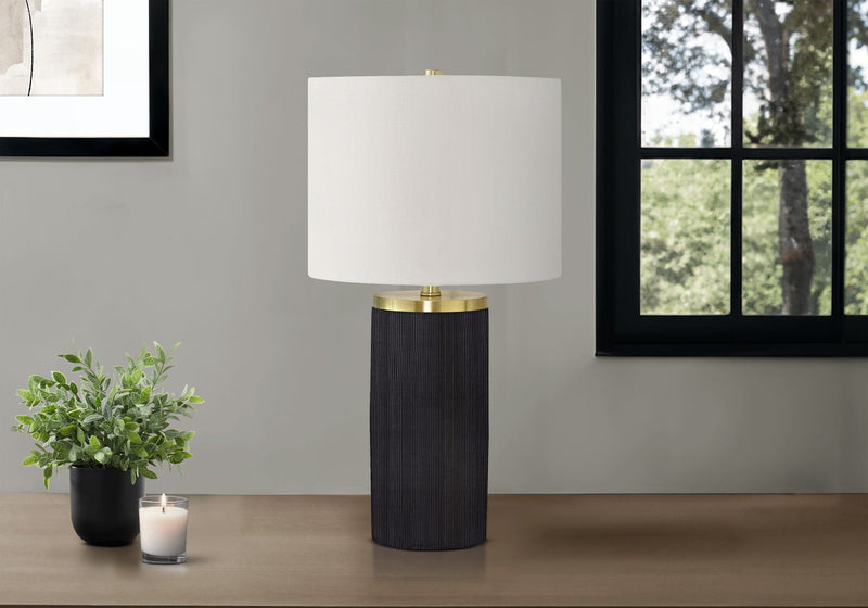 Modern Concrete Table Lamp with Adjustable 3-Way Lighting - Black, photo 2 of 4