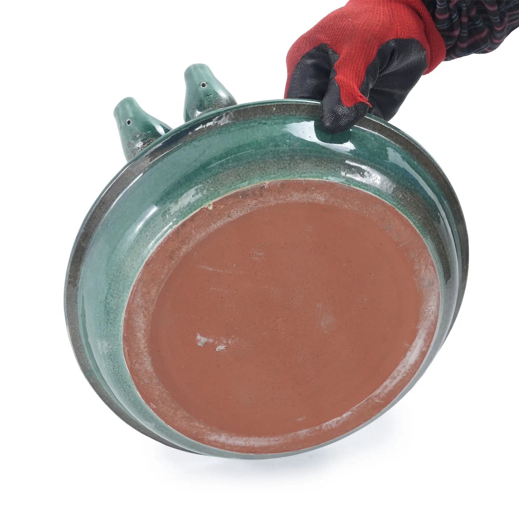 Handmade Ceramic Bird Bath, 11.8 Inch Forest by HouseOfZazla