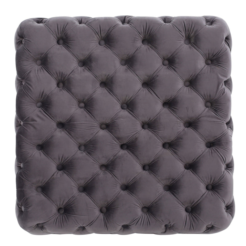 Modern Glam Ottoman with Upholstery and Button Tufted Design by HouseOfZazla