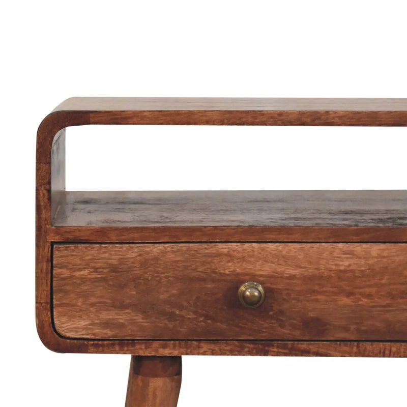 Solid Wood Curved Console Table by HouseOfZazla