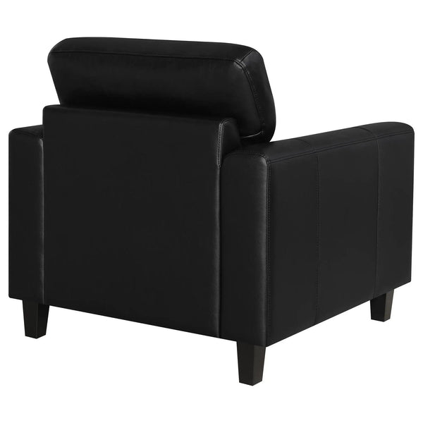 Scotland Faux Leather Upholstered Track Arm Chair Black, photo 2 of 7