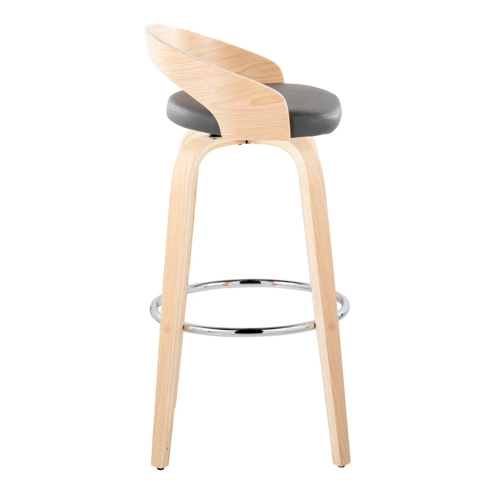 Grotto - Contemporary Fixed-Height Barstool With Swivel With Round Footrest (Set of 2) by Unique Piece Furniture
