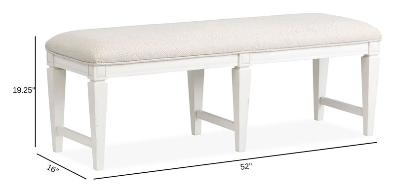 Willowbrook - Upholstered Bench - Egg Shell White, photo 2 of 7