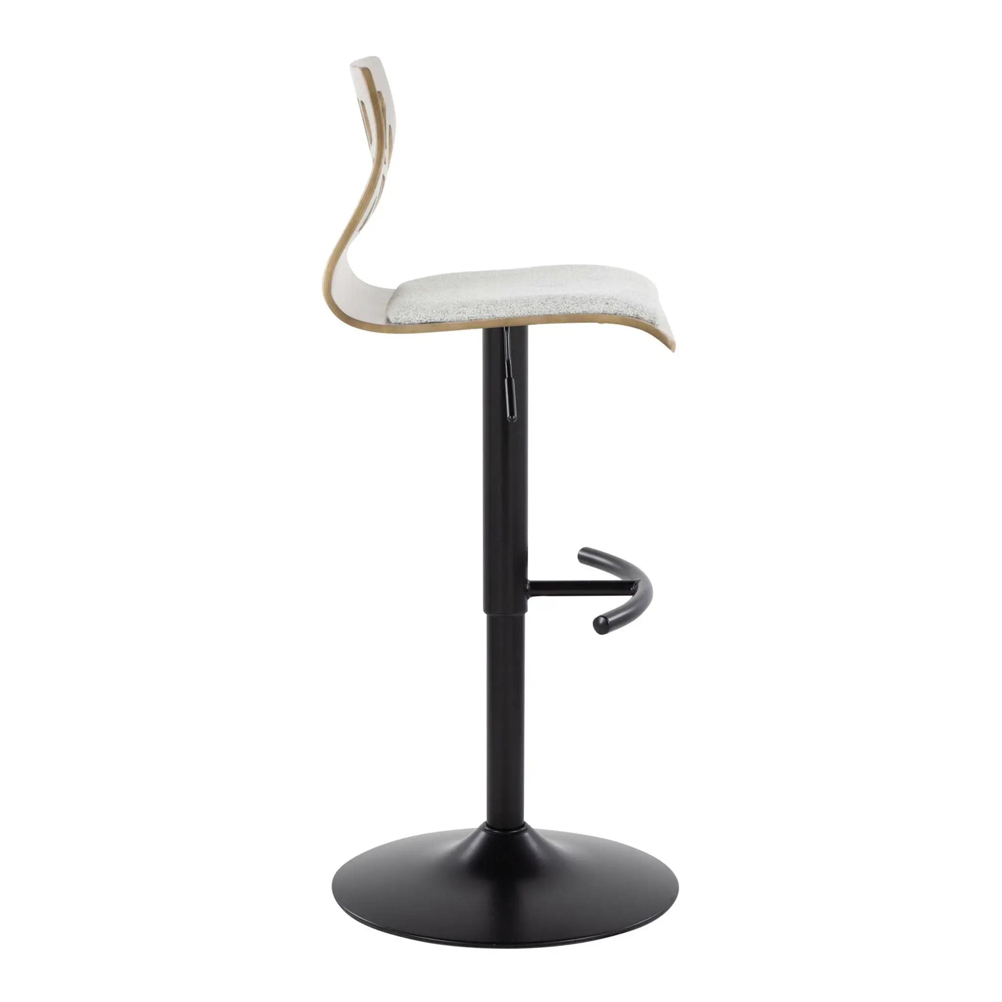 Folia - Contemporary Adjustable Barstool With Swivel With Rounded T Footrest (Set of 2) by Unique Piece Furniture