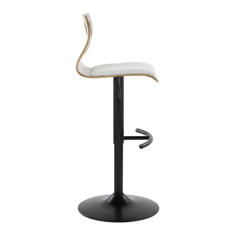 Folia - Contemporary Adjustable Barstool With Swivel With Rounded T Footrest (Set of 2) by Unique Piece Furniture