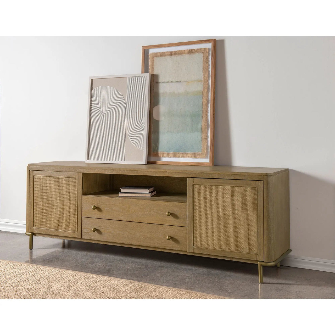 Benson - 2 Door TV Stand With Dual Drawers by HouseOfZazla