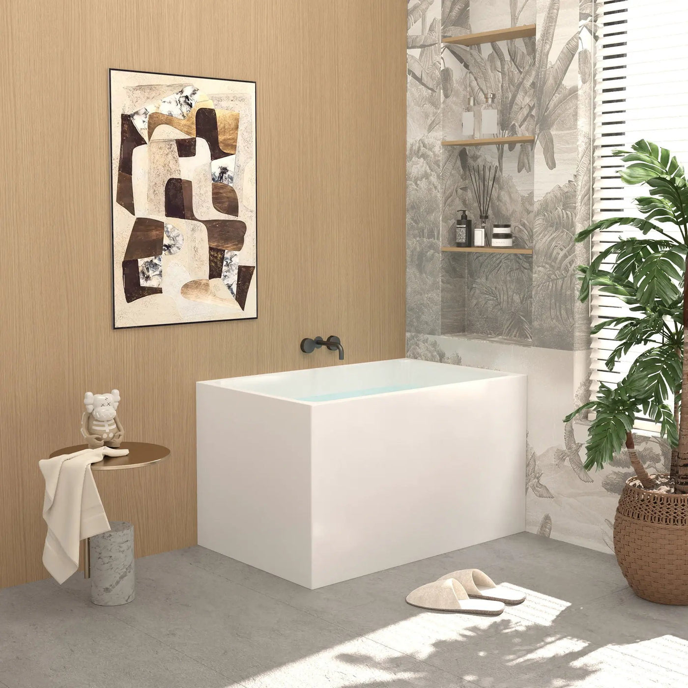 Freestanding Bathtub With Drain, Rectangular Shape by HouseOfZazla