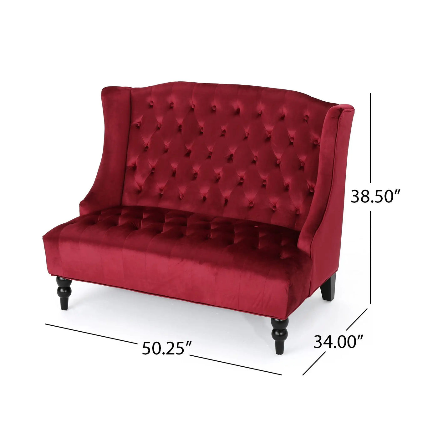 Nurturing Upholstered Loveseat With Wing Back And Diamond Tufting by HouseOfZazla