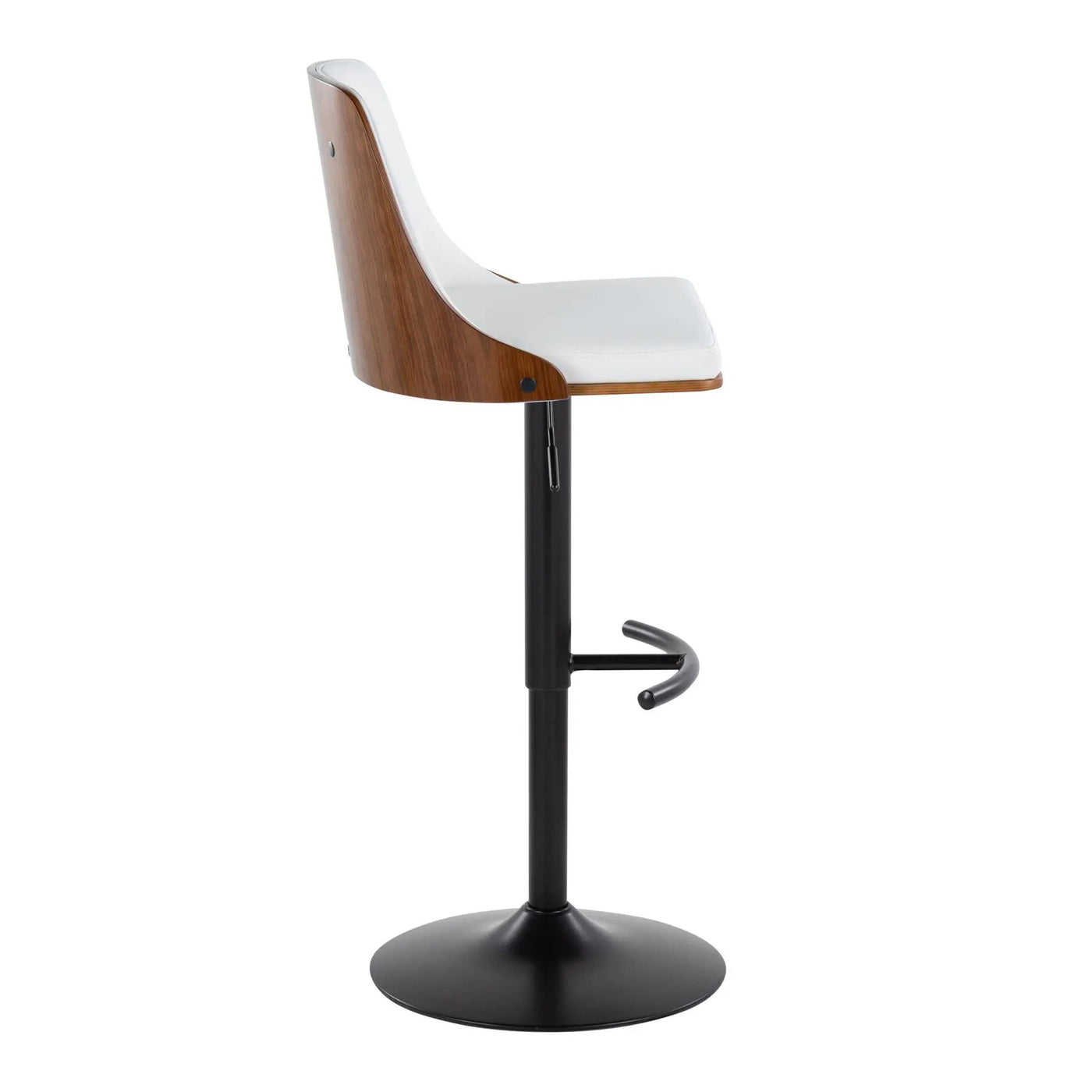Gianna - Mid Century Modern Adjustable Barstool, Swivel With Rounded T Footrest (Set of 2) by HouseOfZazla