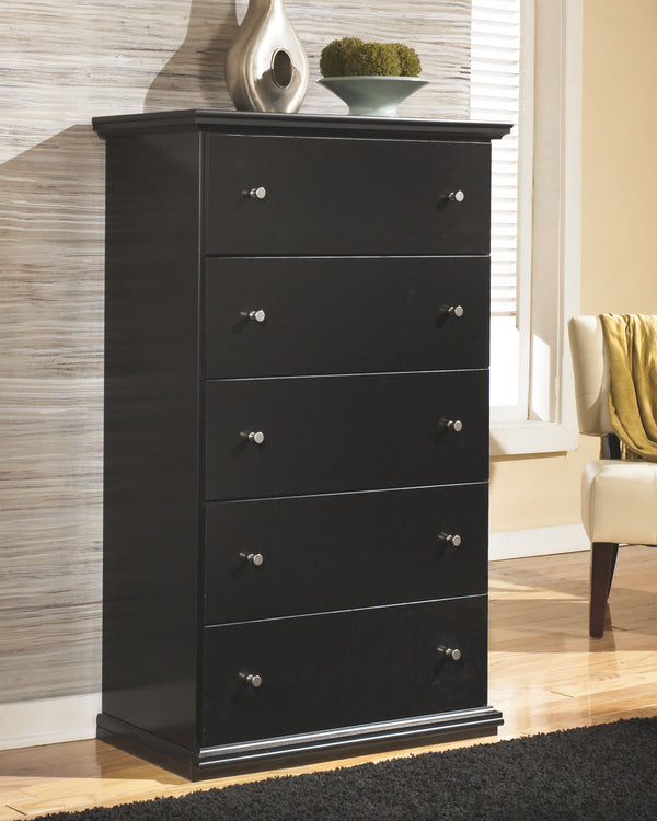 Maribel - Five Drawer Chest - Black, photo 2 of 7