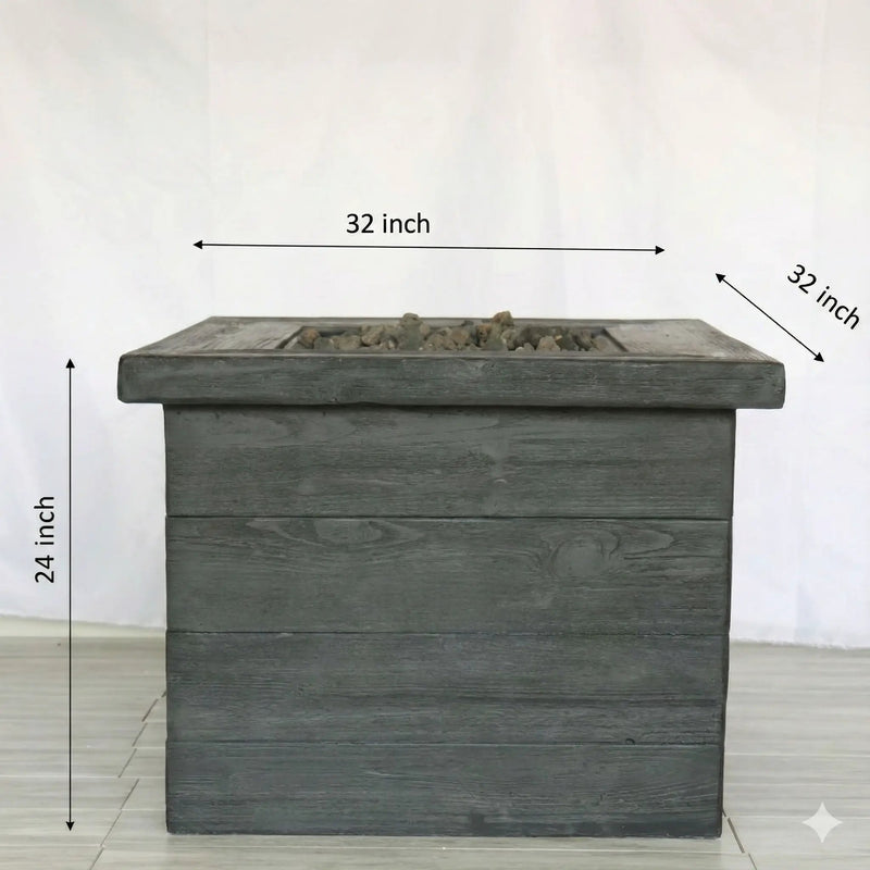 Fiber Reinforced Propane / Natural Gas, Fire Pit Table - Charcoal by Unique Piece Furniture