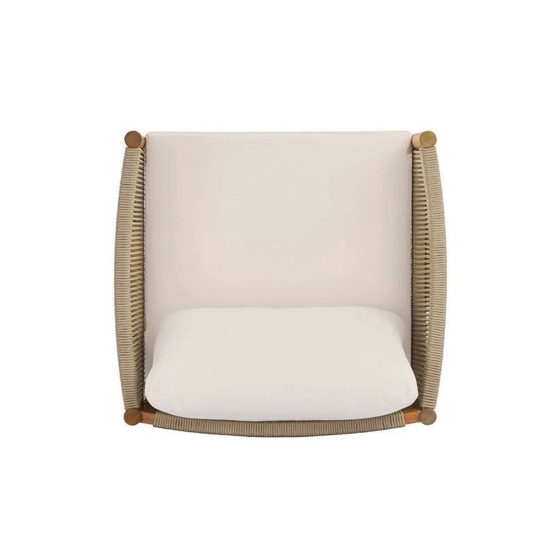 Outdoor Club Chair with Acacia Wood Frame in Teak Look by HouseOfZazla