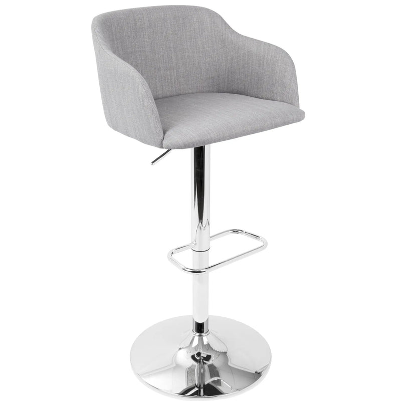 Daniella - Contemporary Adjustable Barstool With Swivel - Light Gray by Unique Piece Furniture