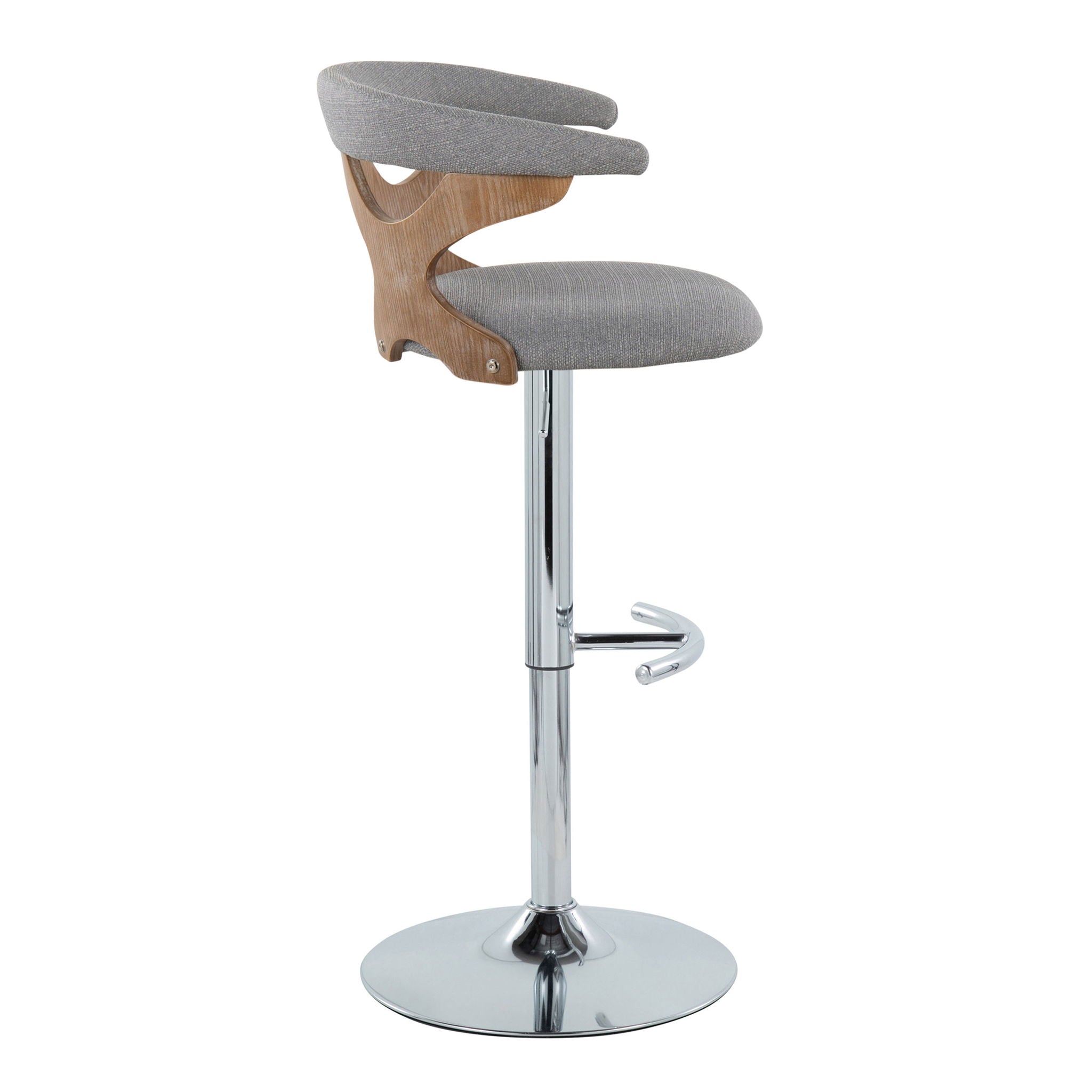 Gardenia - Contemporary Adjustable Barstool With Swivel / Rounded T Footrest (Set of 2) by Unique Piece Furniture