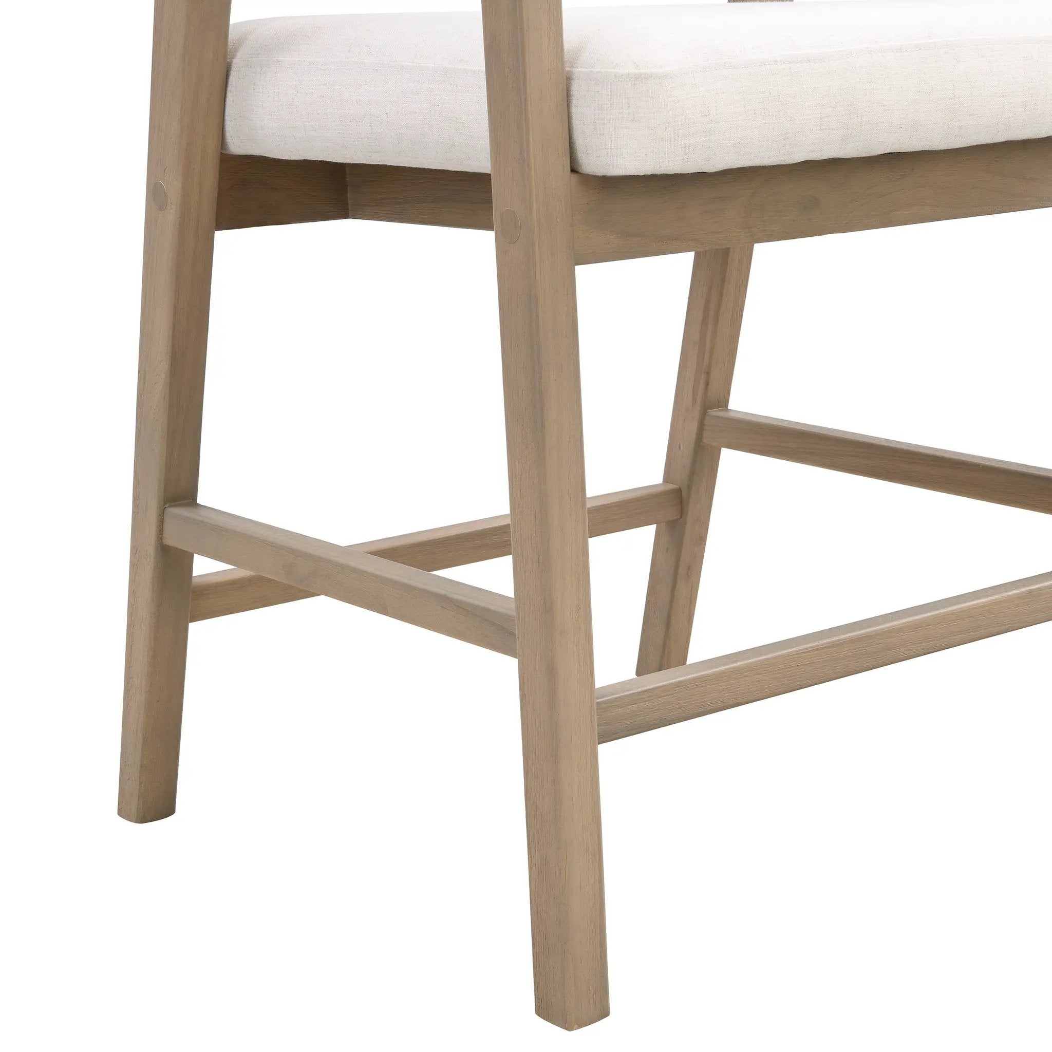 Wooden Frame Counter Stool with Rattan Back - Set of 2 by HouseOfZazla
