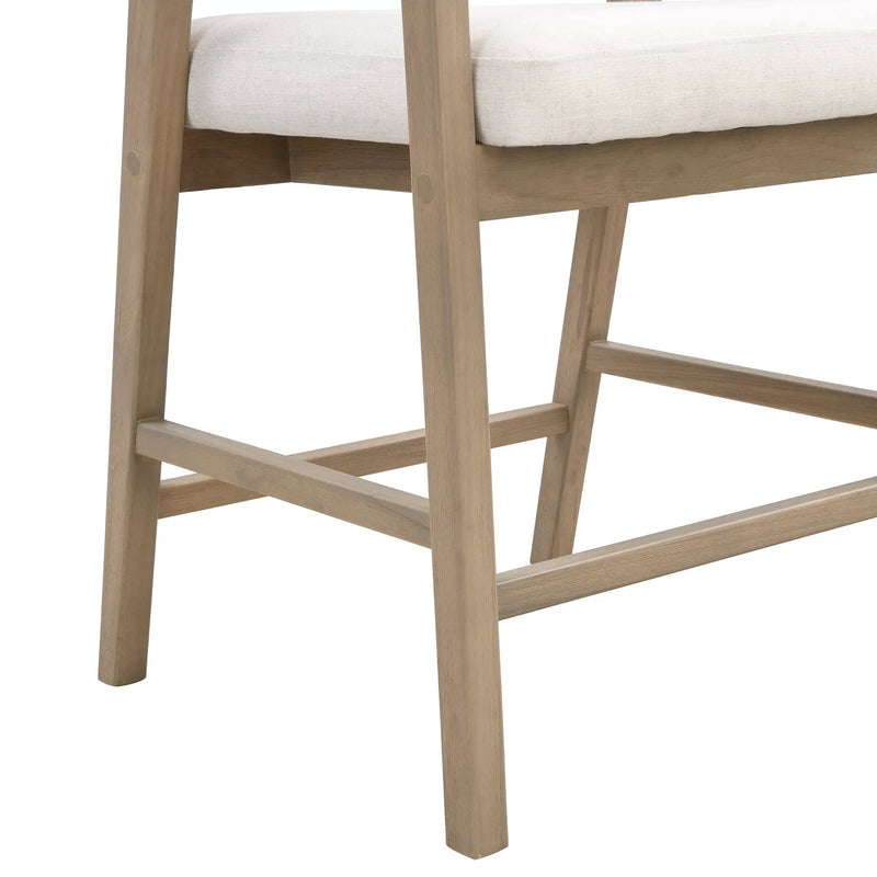 Wooden Frame Counter Stool with Rattan Back - Set of 2 by HouseOfZazla