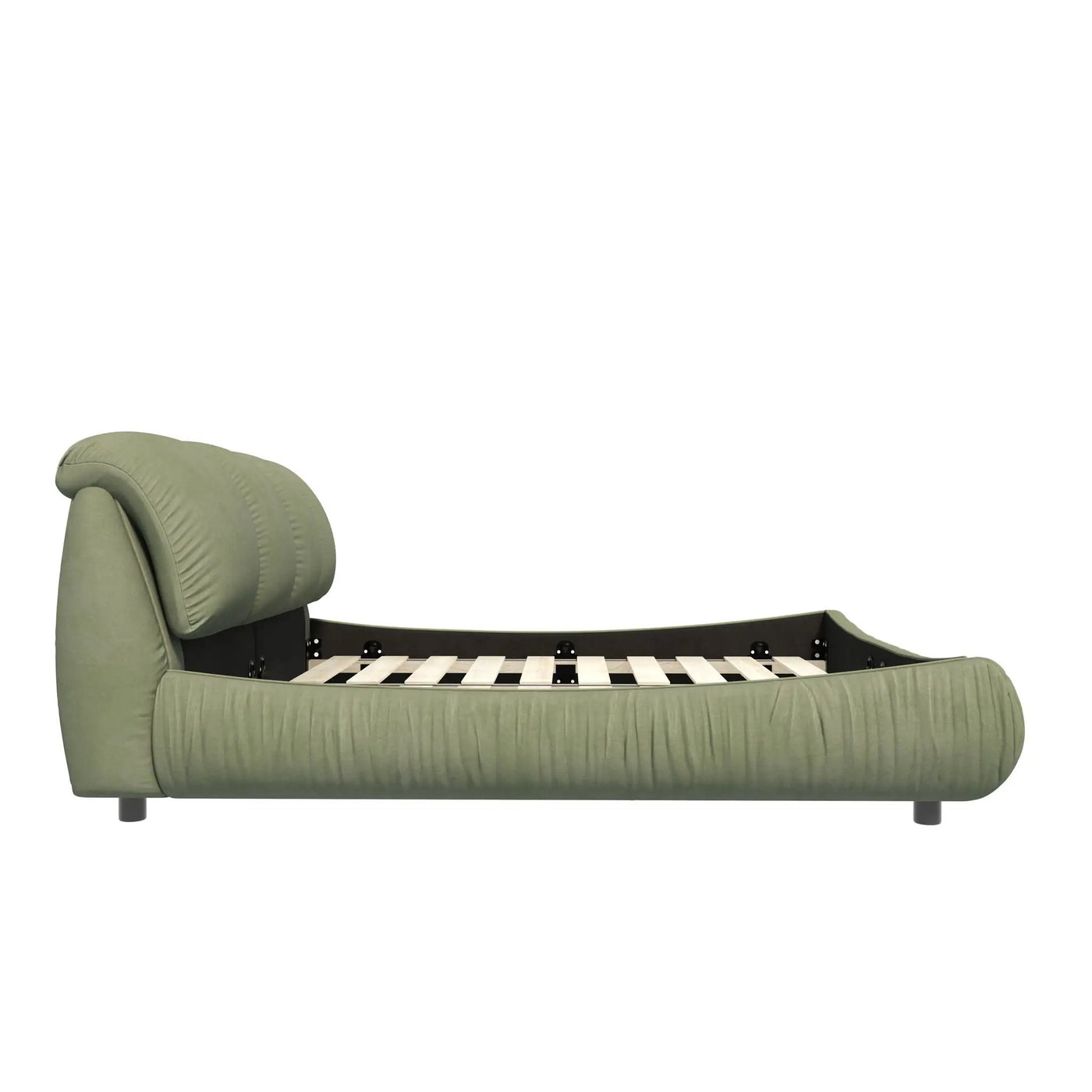 Luxury Upholstered Platform Bed With Oversized Padded Backrest And Solid Wood Frame by HouseOfZazla