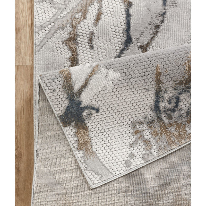 Geometric 3D Effect Area Rug with 100% Polyester Pile - Ivory / Gray, photo 2 of 6