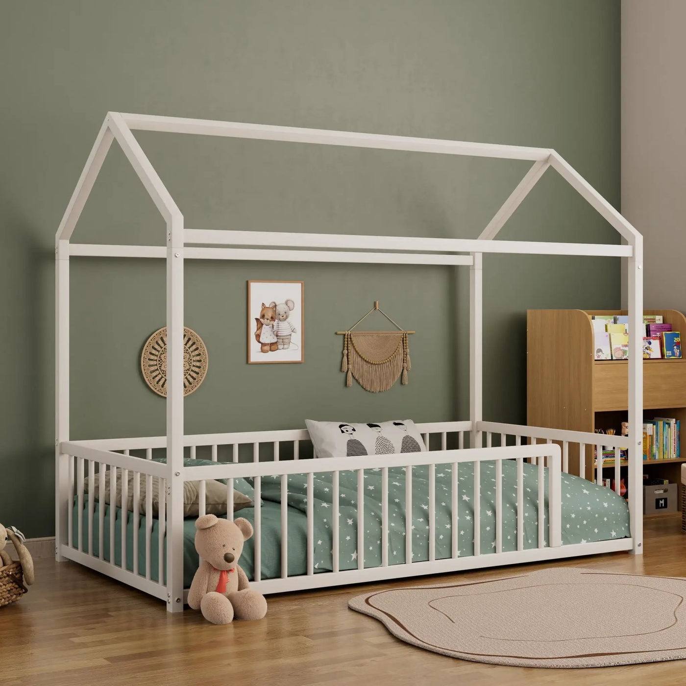 Montessori Floor Bed Frame With House Shape by HouseOfZazla