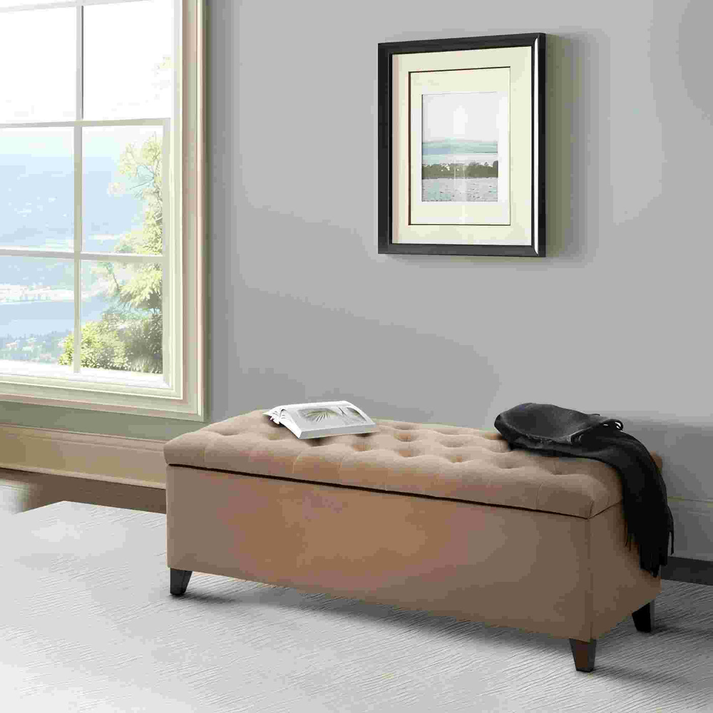 Elegant Design Tufted Top, Soft Close Storage Bench by HouseOfZazla