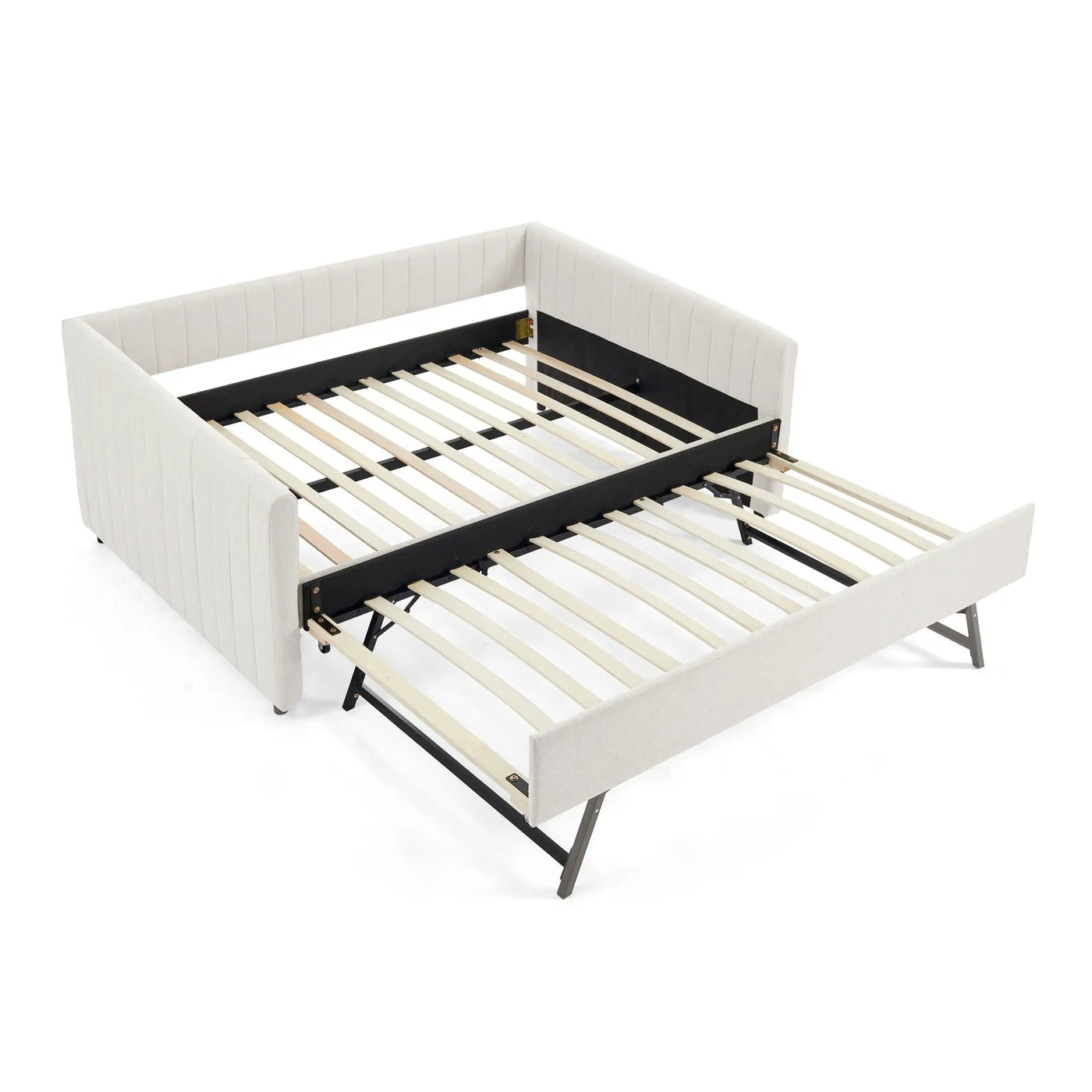 Upholstered Daybed With Trundle With Vertical Stripes by HouseOfZazla