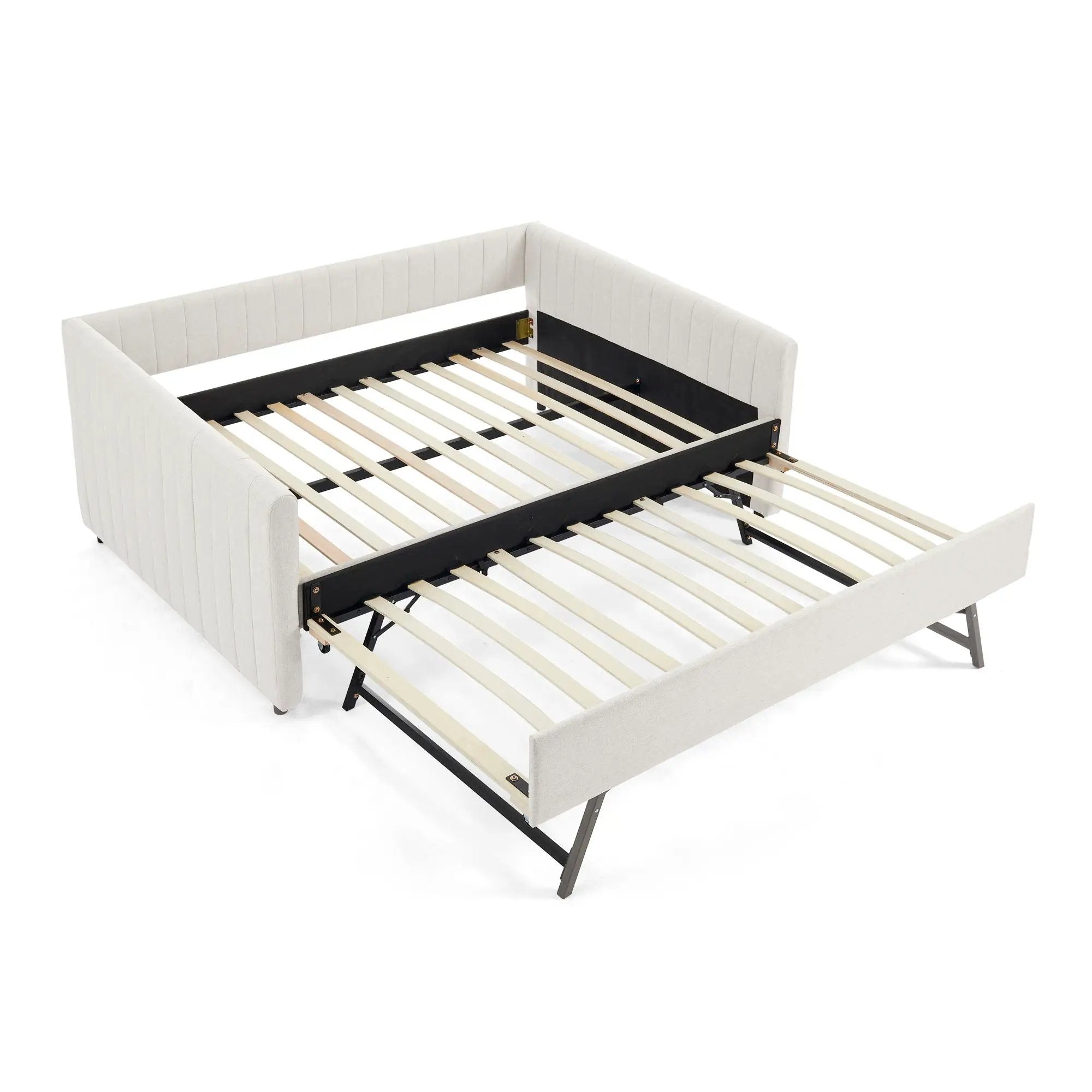 Upholstered Daybed With Trundle With Vertical Stripes by HouseOfZazla