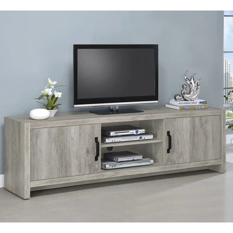 Conifer - TV Stand With Adjustable Shelves - Gray by HouseOfZazla