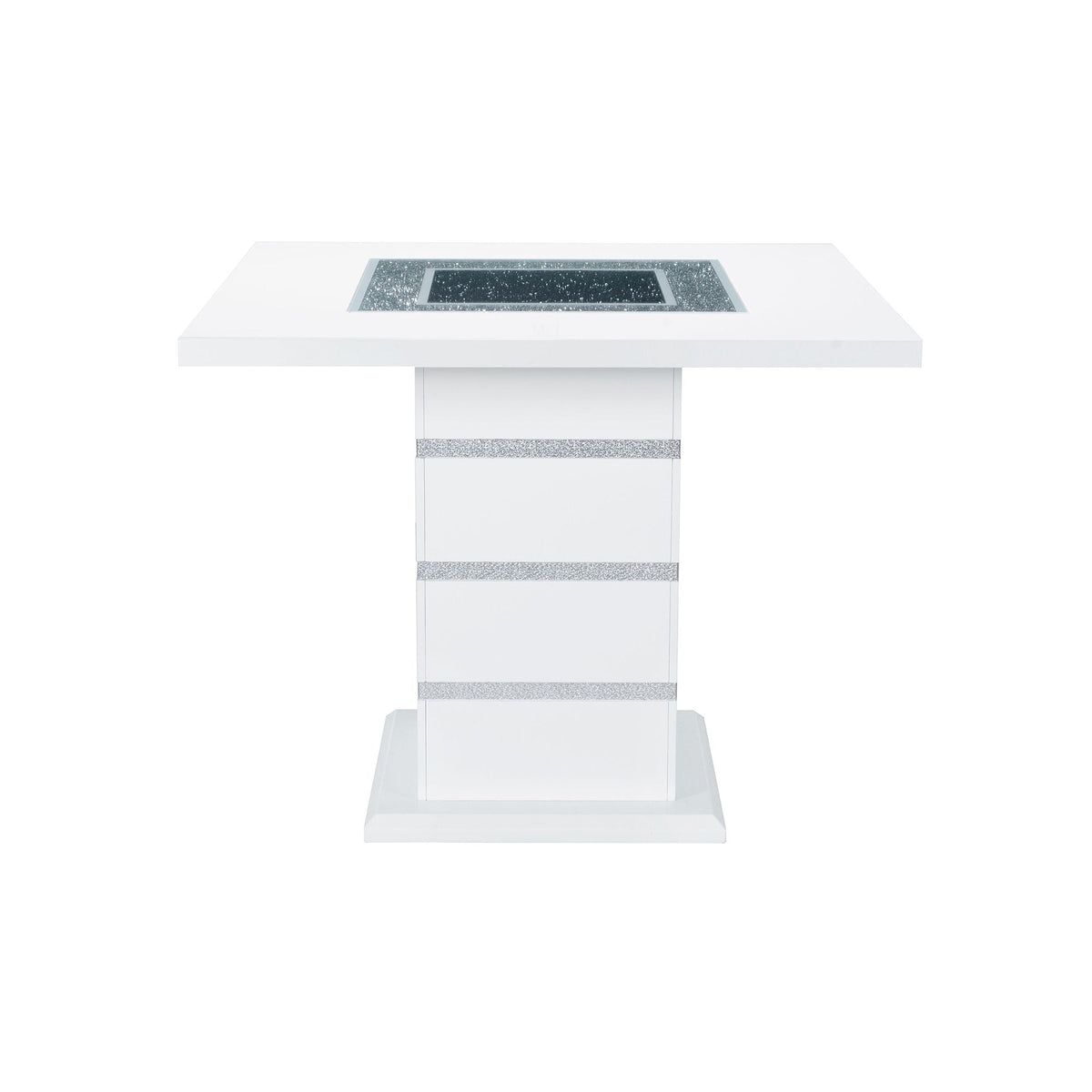 Ariya Bar Table with Glass Inlay - Dark Gray or White, photo 2 of 11