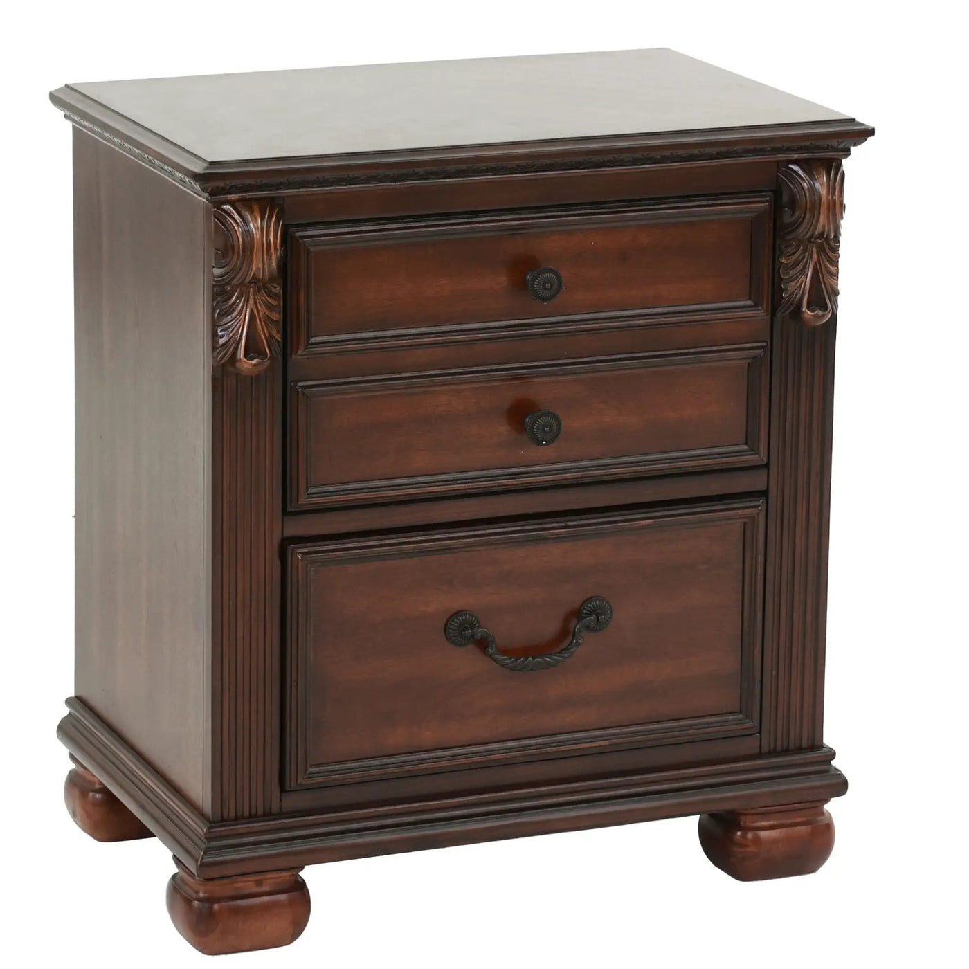 3 Piece Bedroom Set, Traditional Bed With 2 Nightstands by HouseOfZazla