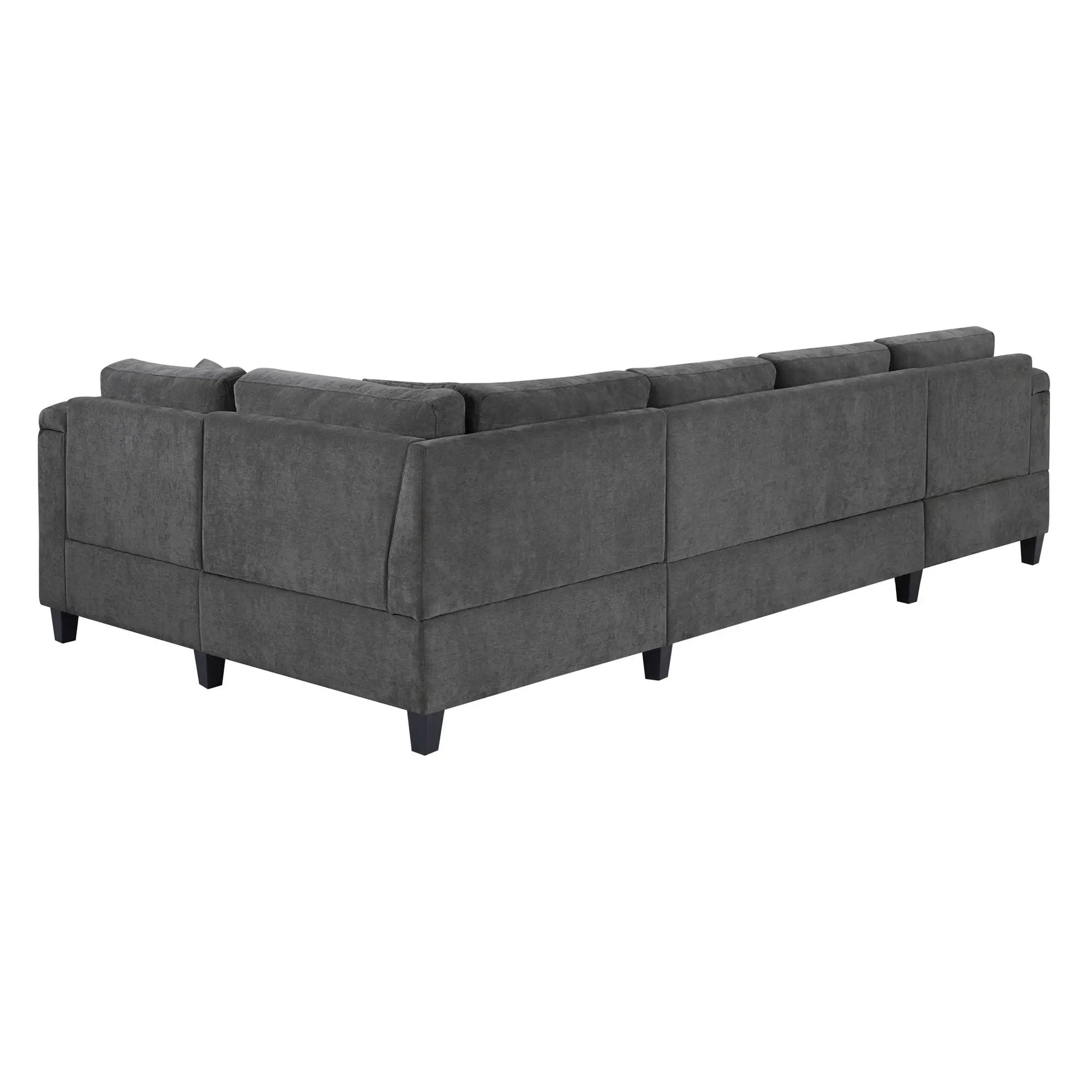 U Shaped Sectional Sofa, Corner Living Room Couch With Built In Cup Holders, Storage, USB Ports by HouseOfZazla