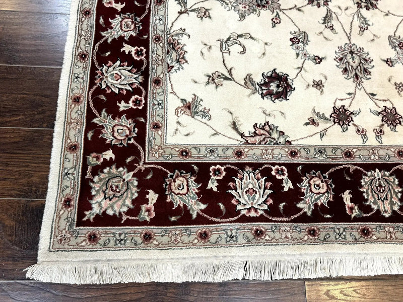 Ivory and Burgundy Pak Persian Rug 6x9 by Jewel Rugs