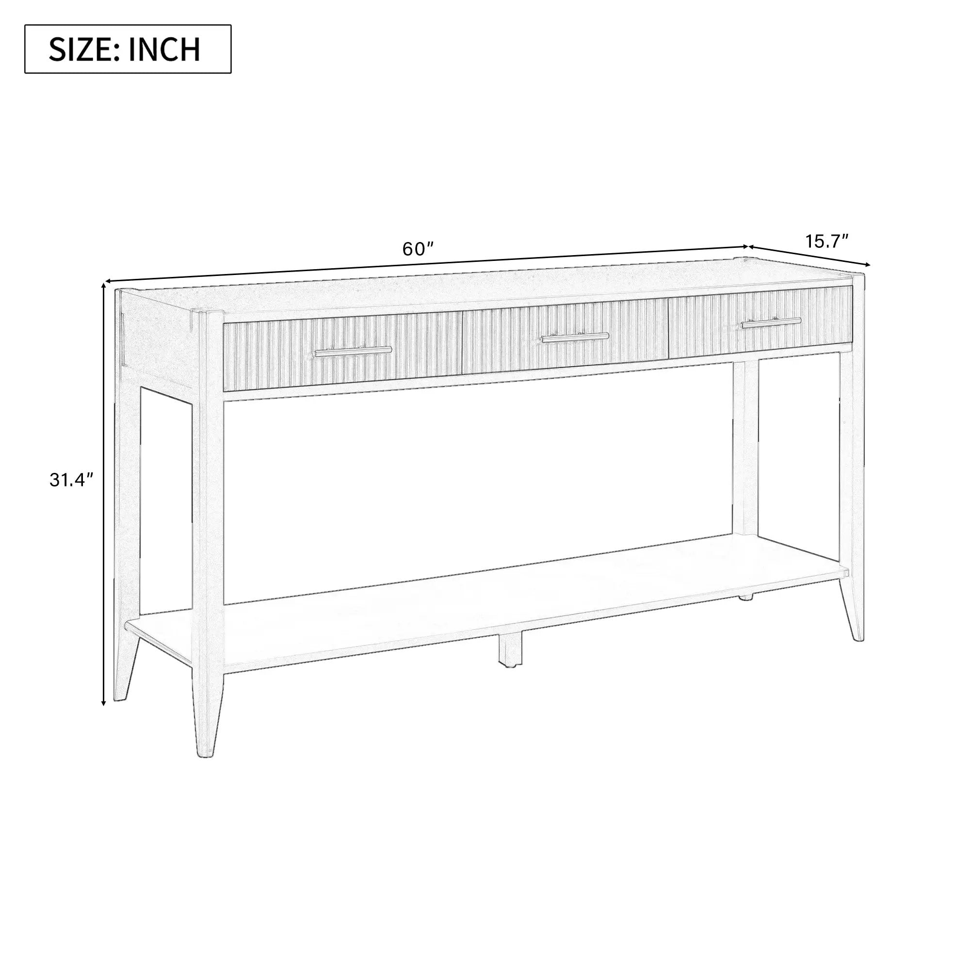 U Style 60" Painted Console Table with 3 Drawers by HouseOfZazla