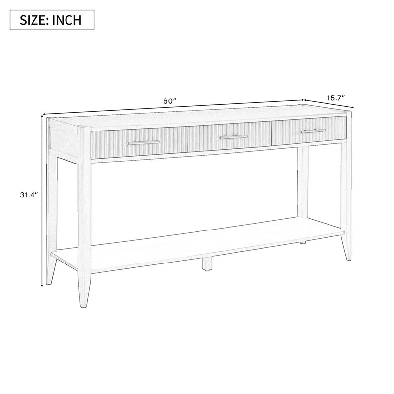 U Style 60" Painted Console Table with 3 Drawers by HouseOfZazla