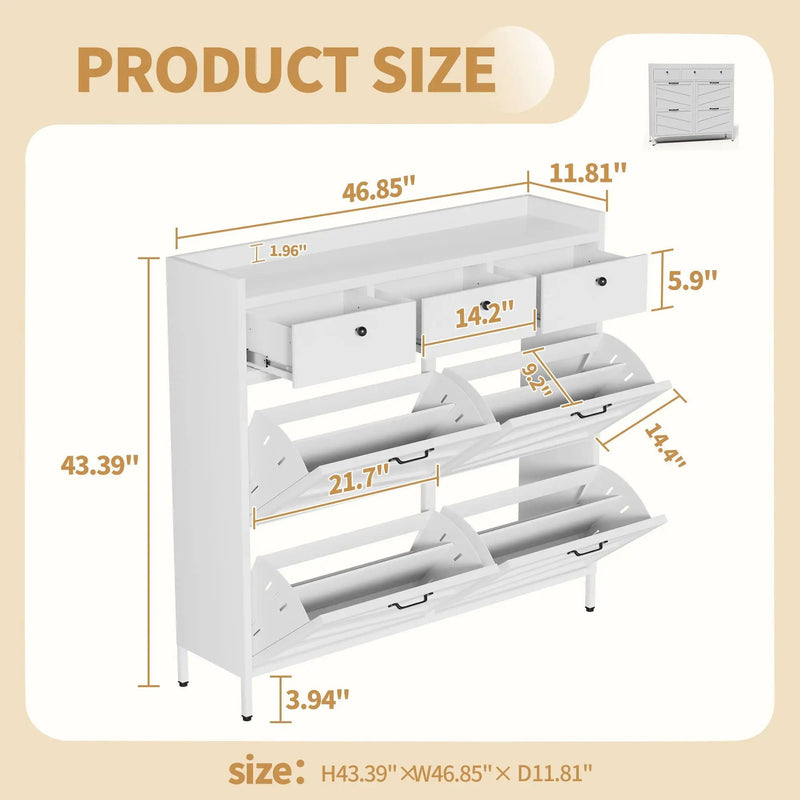 Shoe Cabinet With Flip Drawers by Unique Piece Furniture