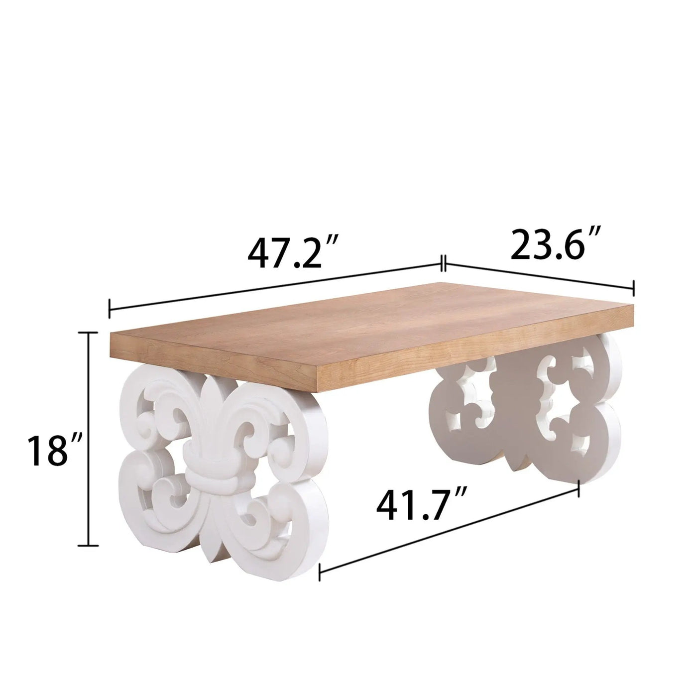 Ornate Scroll Base Coffee Table by HouseOfZazla