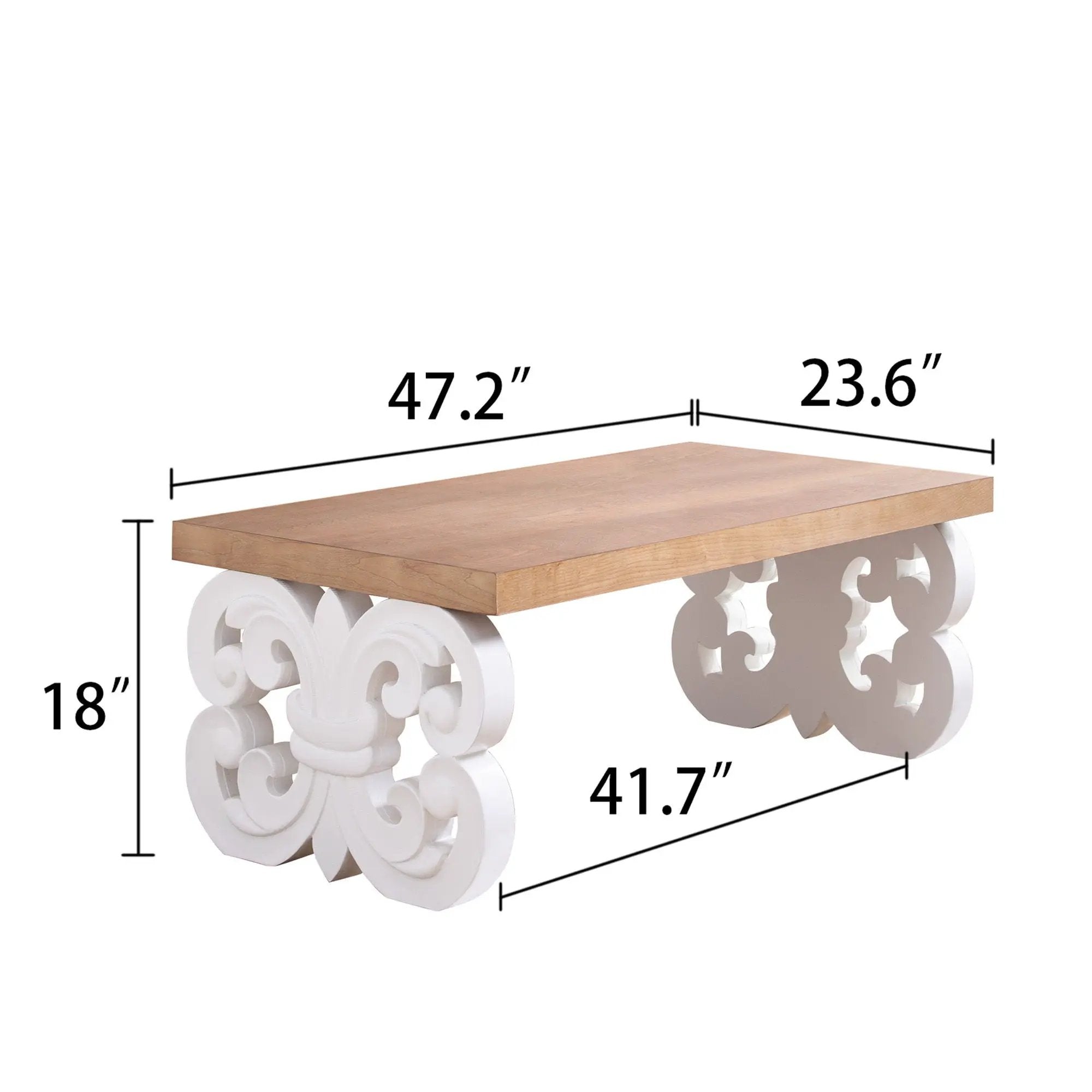 Ornate Scroll Base Coffee Table by HouseOfZazla