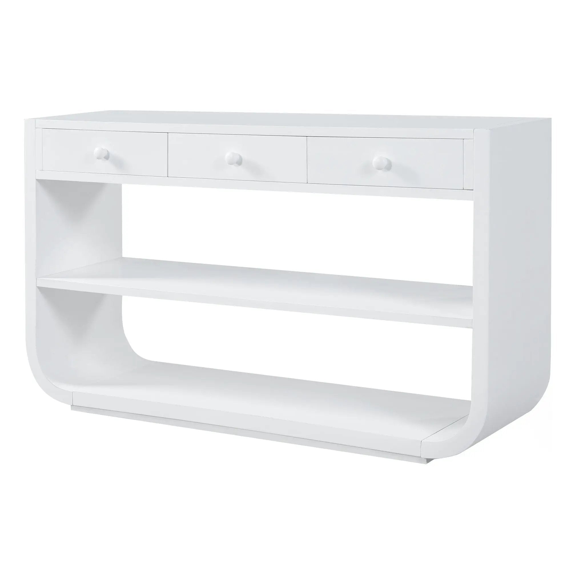 Console Table With 3 Soft Close Drawers & 2 Open Shelves by HouseOfZazla