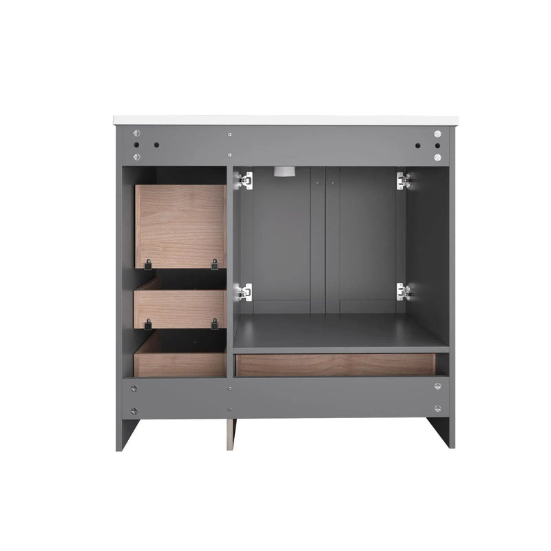 Shaker Free Standing Bathroom Vanity Cabinet & Sink, Soft Close Drawers, Soft Close Doors by HouseOfZazla