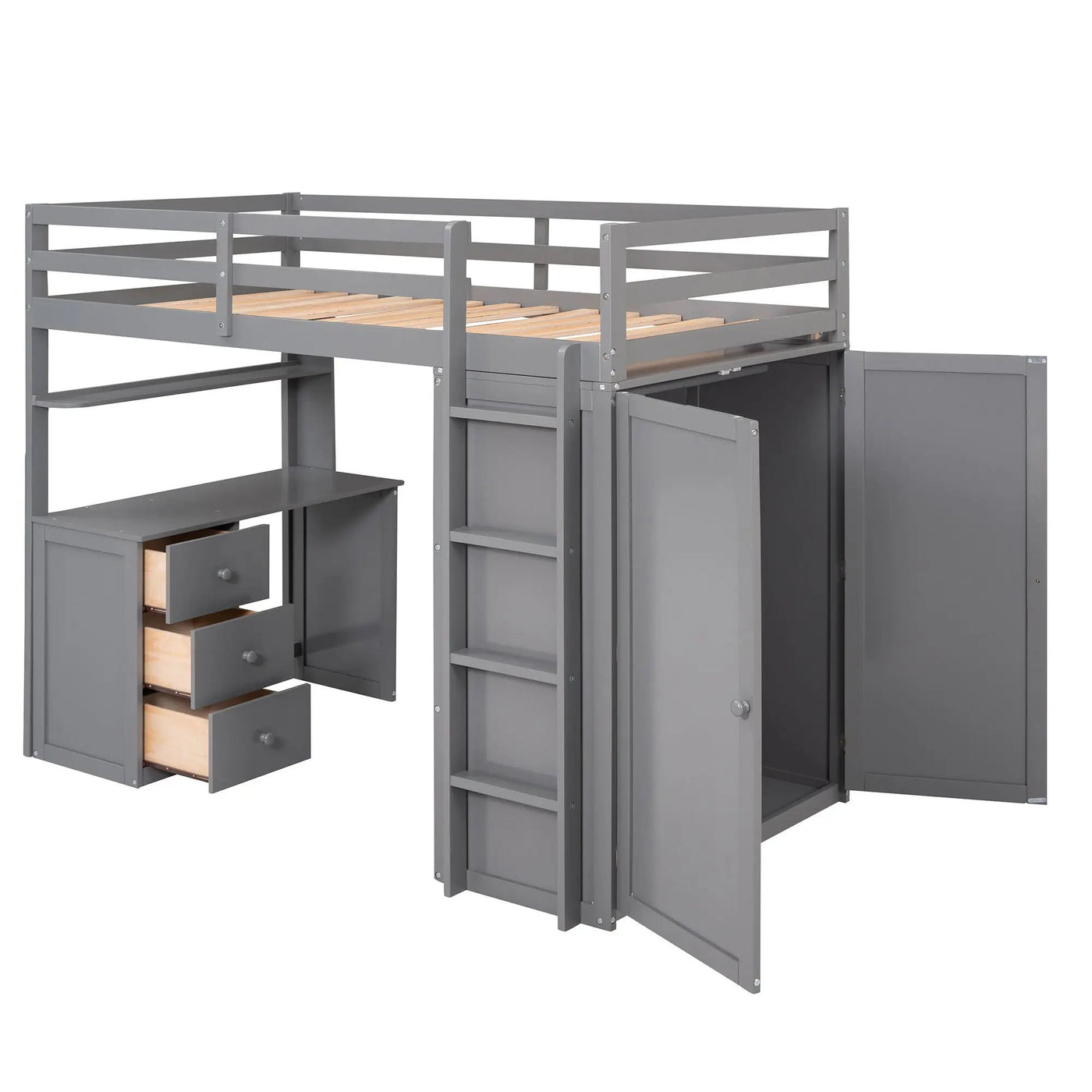 Loft Bed With Drawers, Desk, And Wardrobe by Unique Piece Furniture