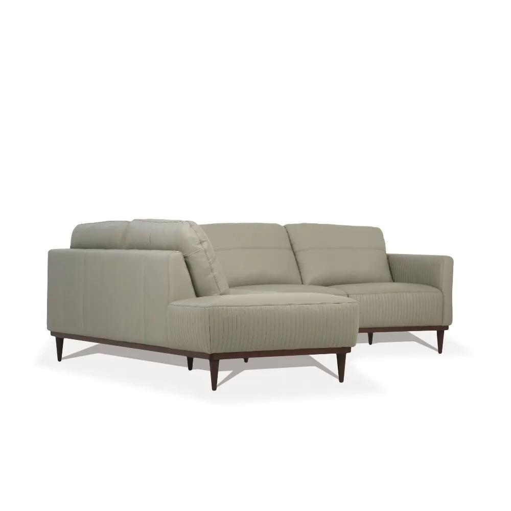 Tampa - 33" Sectional Sofa - Airy Green Leather by Unique Piece Furniture