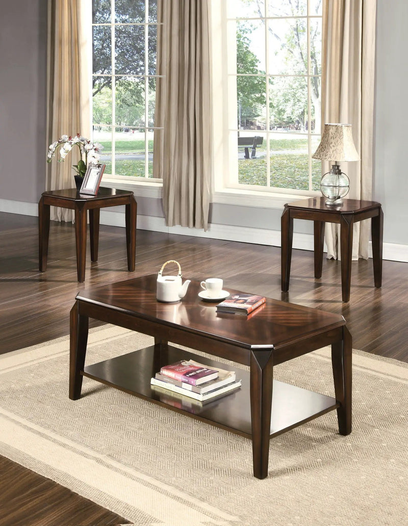 Docila - 3 Piece Pack Coffee With End Table (Set of 3) - Walnut by Unique Piece Furniture