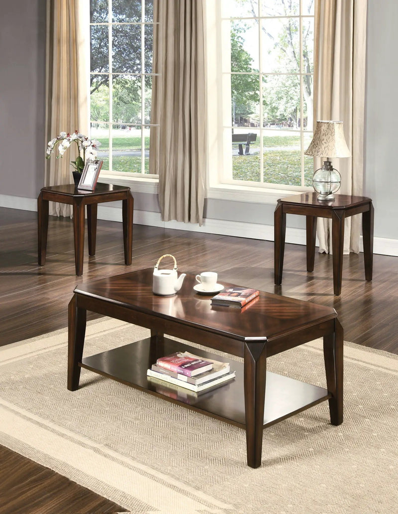 Docila 3-Piece Walnut Coffee and End Table Set by HouseOfZazla