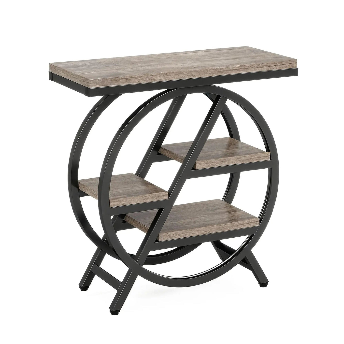 Modern Narrow End Table With 3 Tier Shelves by HouseOfZazla