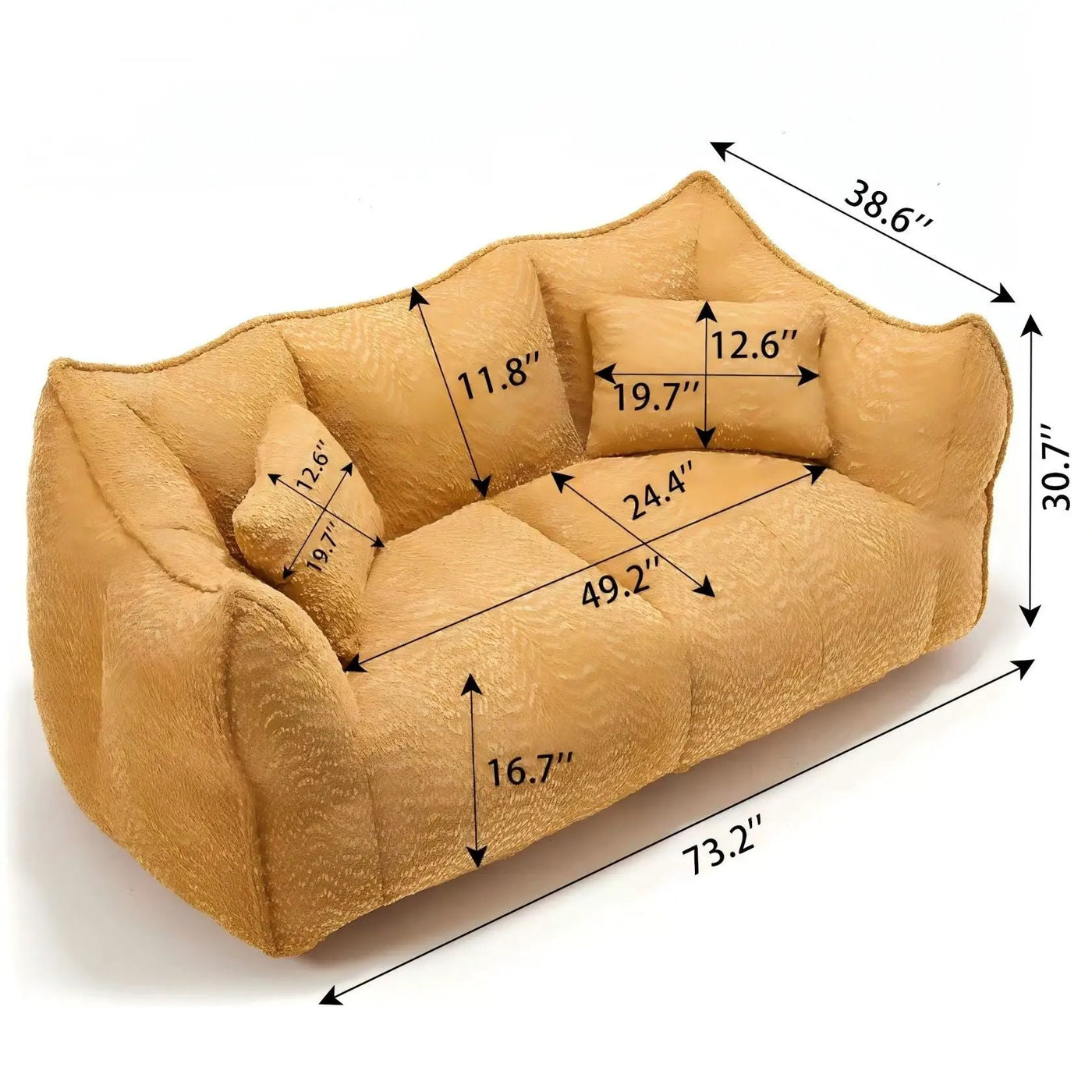 Comfortable Dual Beanbag Chair With High Resilience Foam Core For 2 People by HouseOfZazla