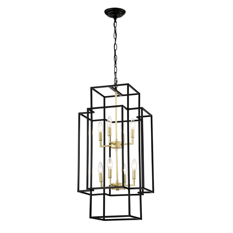8 Light Lantern Chandelier Lighting, Entryway Chandeliers For High Ceilings, Chandeliers For Dining Room, Foyer, Entry, Staircase, Hallway, Height Adjustable (E12 Bulbs Not Included) by HouseOfZazla