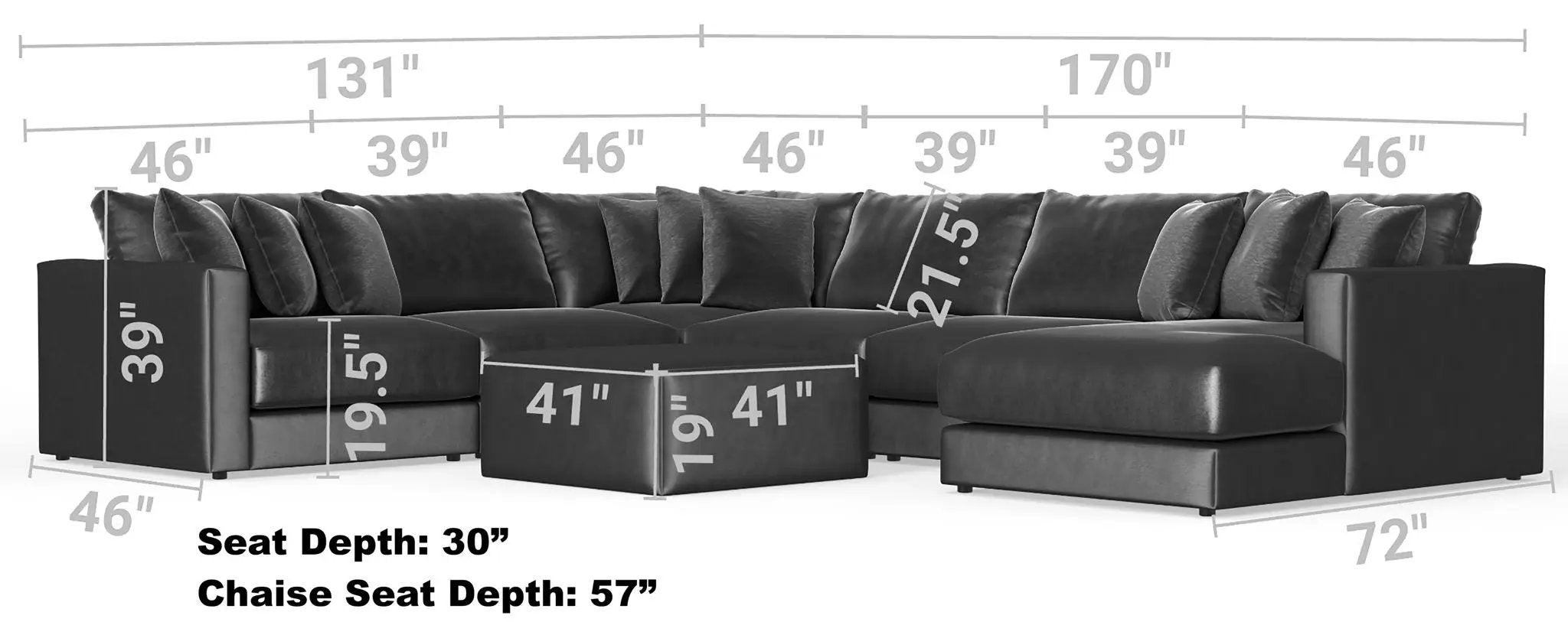 Remington - Modular Sofa And Cocktail Ottoman by Unique Piece Furniture