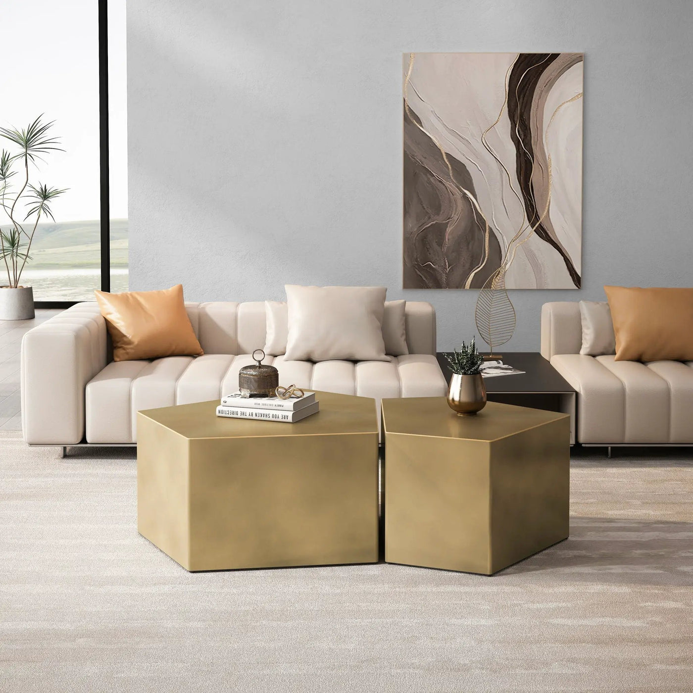 Irregular Pentagon Nesting Coffee Table Set by HouseOfZazla